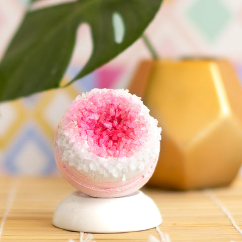 pink geode bath bomb