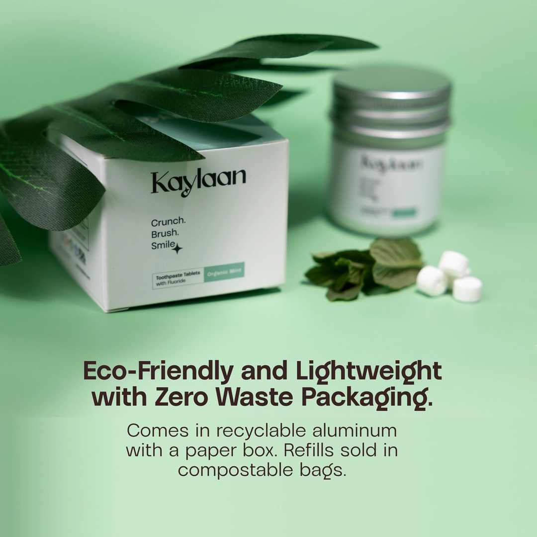 Kaylaan Mint Toothpaste Tablets - Fluoride Free - 90 Count