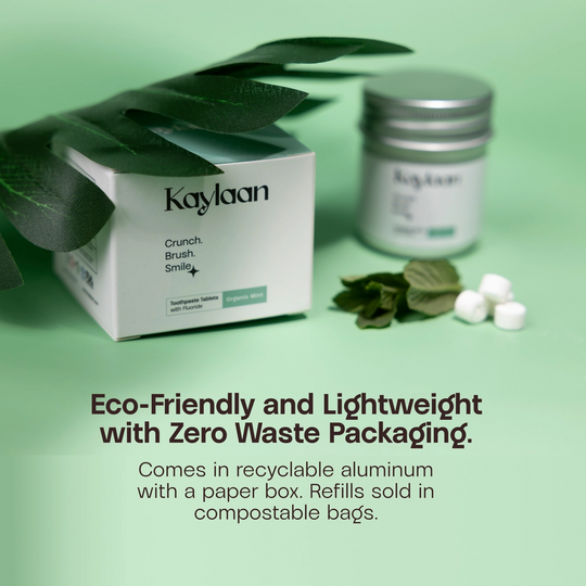 Kaylaan Mint Toothpaste Tablets - Fluoride Free - 90 Count