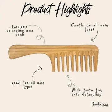 bamboo detangling wide comb