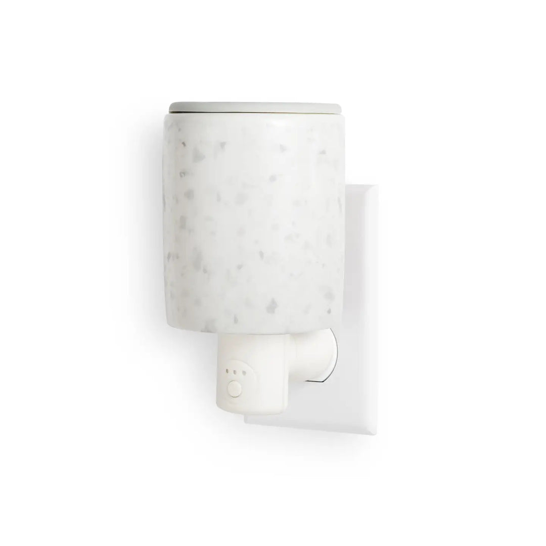 timer outlet wax warmer for wax melts - white terrazzo