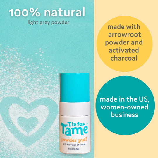 T is for Tame powder puff dry shampoo