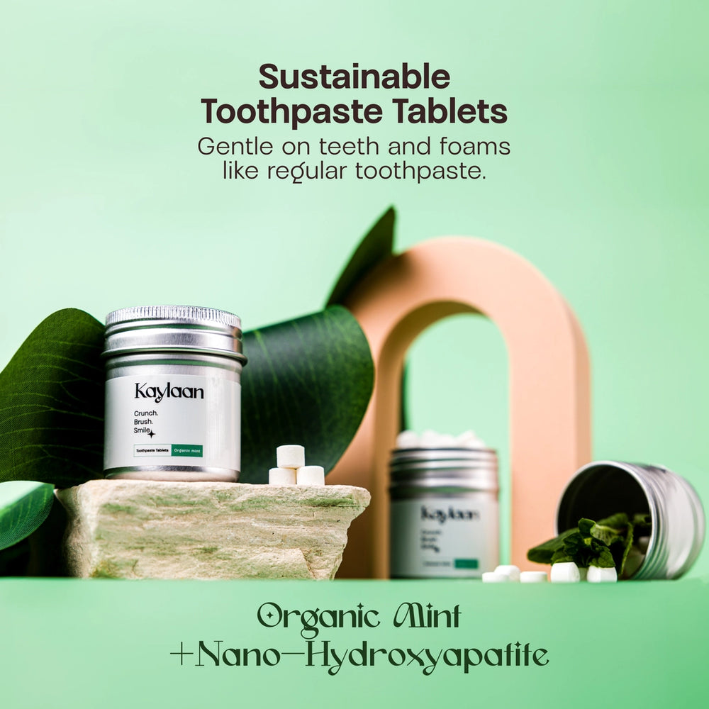 Kaylaan Mint Toothpaste Tablets - Fluoride Free - 90 Count