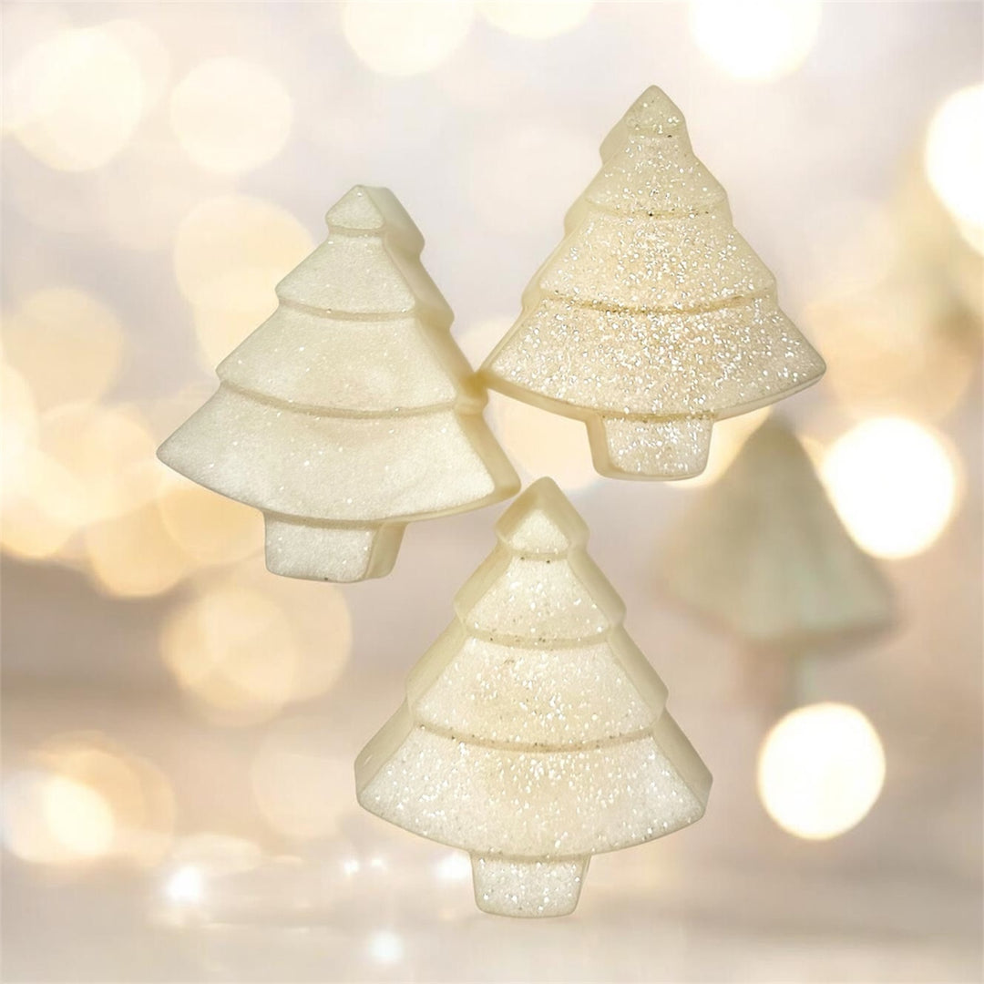 holiday tree soap - antique white sparkle