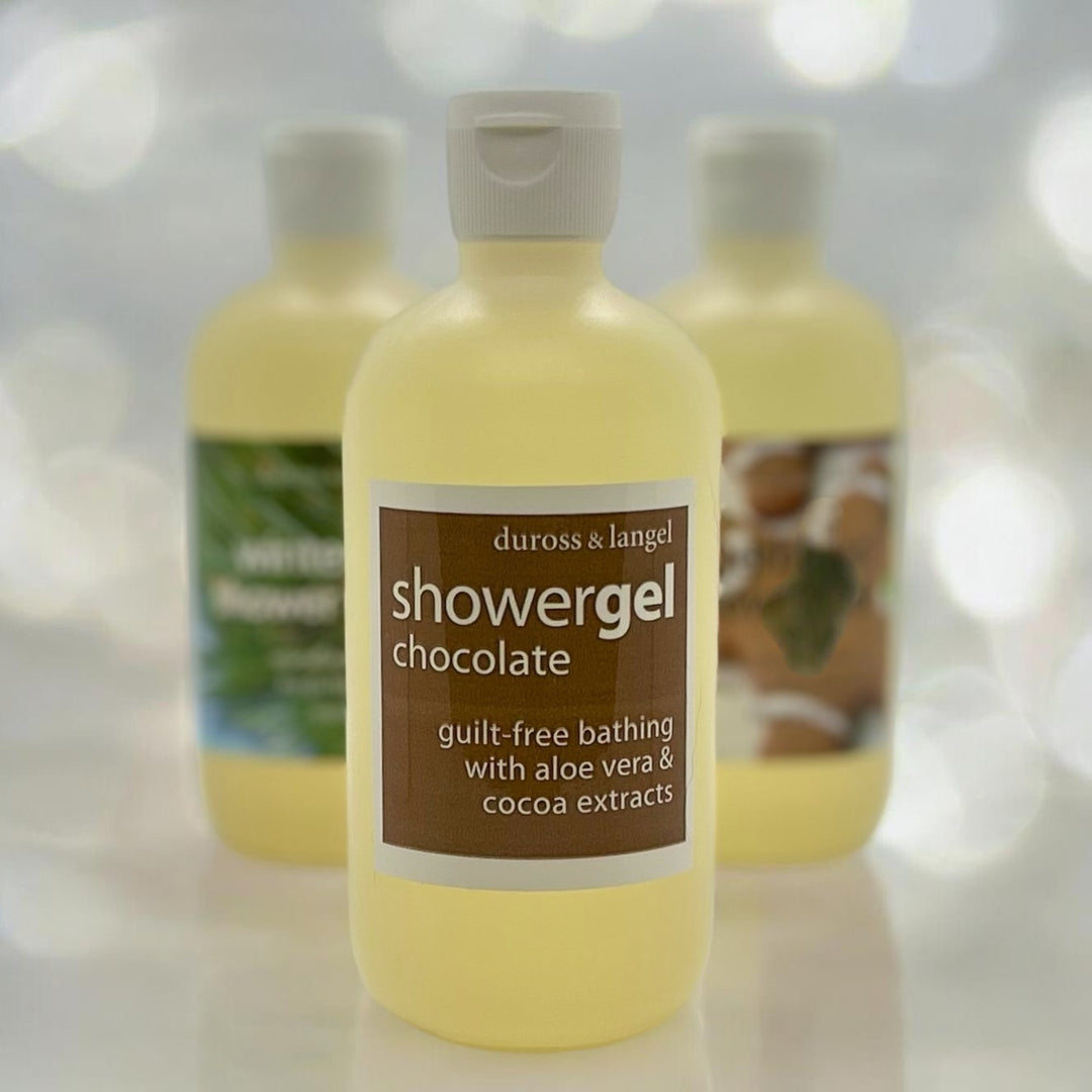 chocolate holiday shower gel