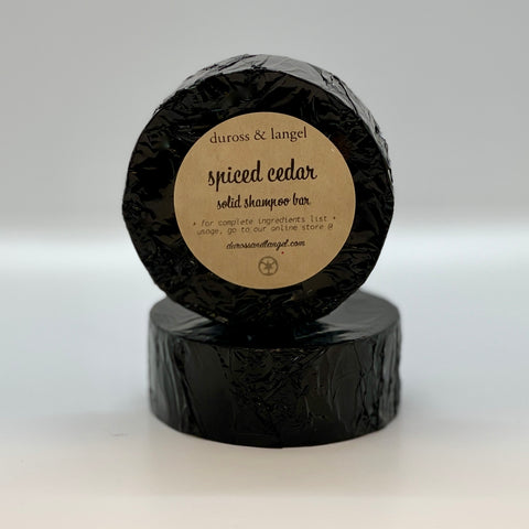 spiced cedar solid shampoo bar