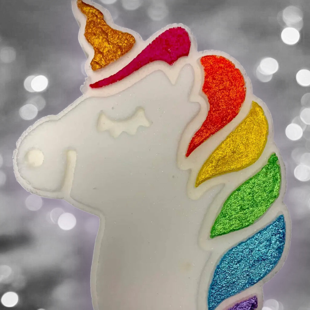 color changing rainbow unicorn bath bomb