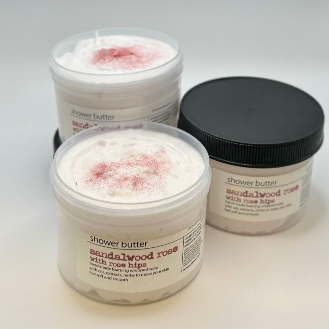 shower butter - sandalwood rose with rose hips