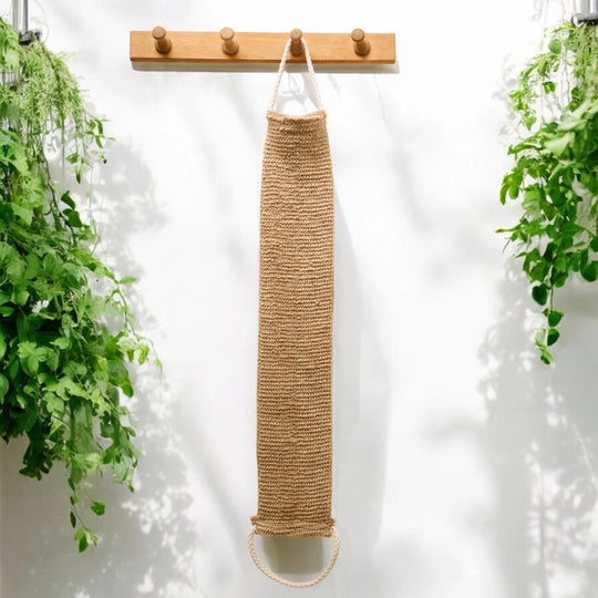 sisal linen back exfoliating strap