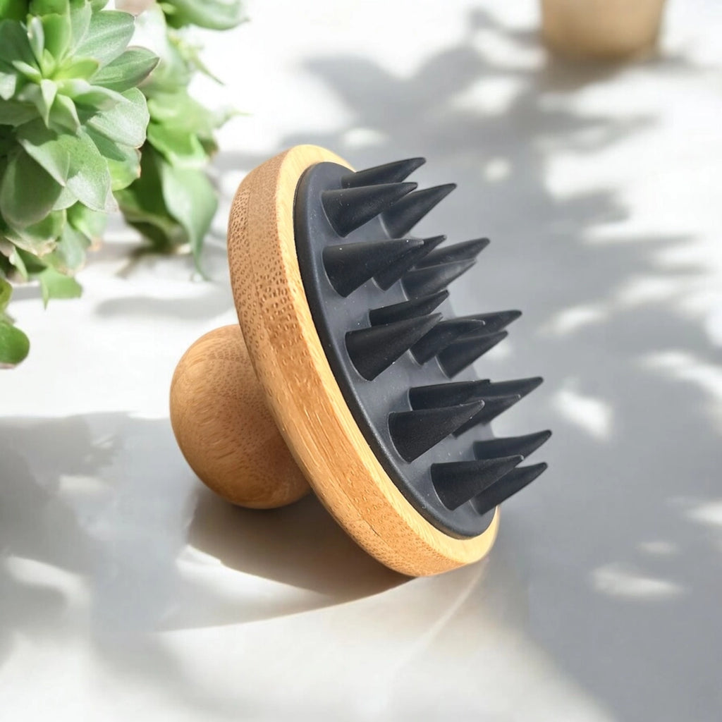 bamboo and silicone scalp & body massager