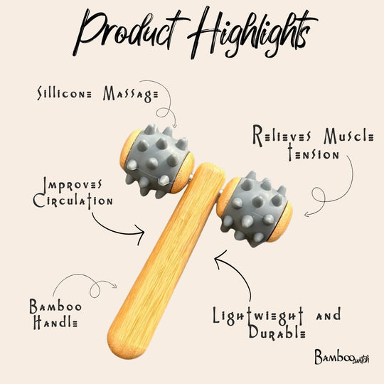bamboo body rolling massage tool