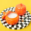 Orange Pumpkin Glass Candle - Pumpkin + Spice